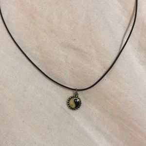 Tiny yin yang charm choker necklace